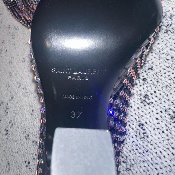 YSL - Saint Laurent Crystal Embellished Mesh Boots Size 37 - Picture 3 of 4